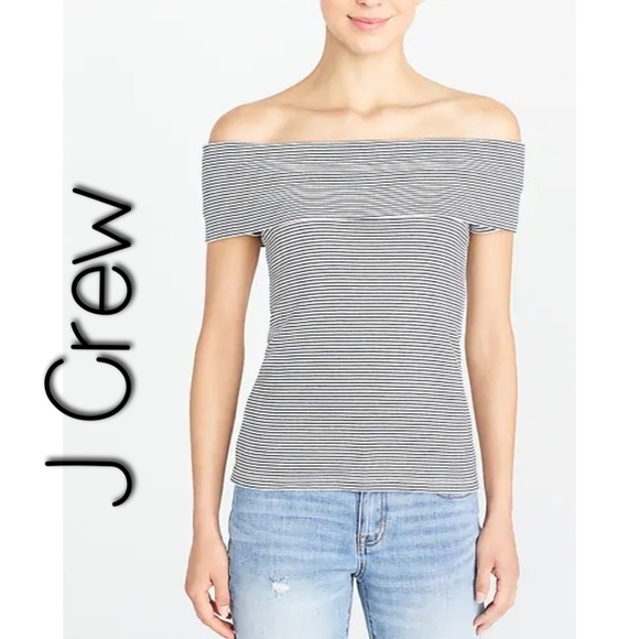 J. Crew Factory Tops - {new} J CREW stripe off shoulder tee 332619